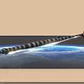 Long Bodied Aquatic Animal With Black And White Stripes And Red Tail 3D Model