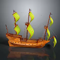 Modern Ancient Ship Ancient Warship Large Ancient Ship Ancient Warship 3d model