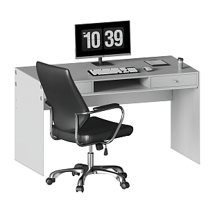 modern office desk and chair computer 3d model