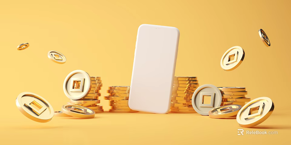 Luxury Gold Jewelry Collection With Stacked Coin Design And Modern 3d model 