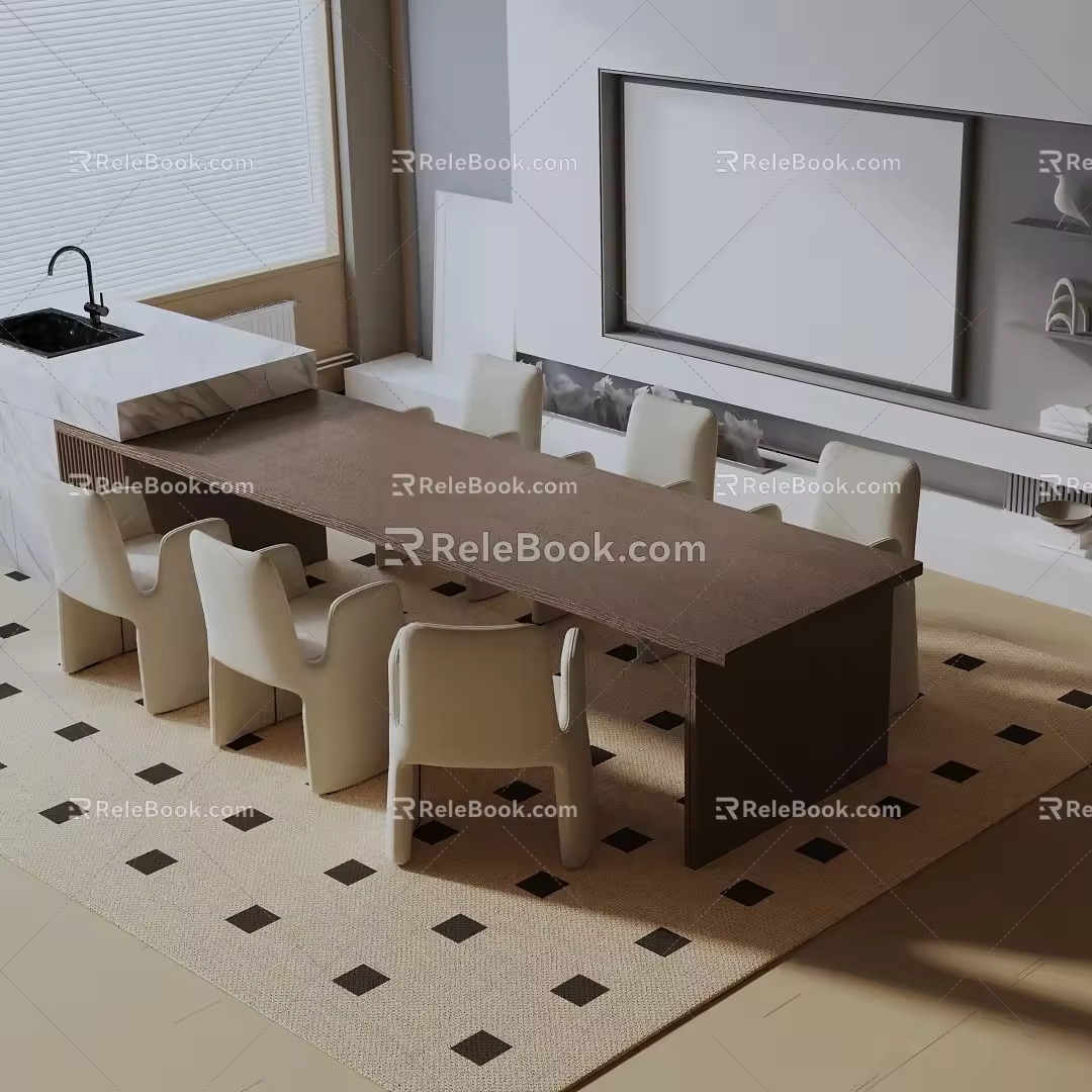 Modern dining table 3d model