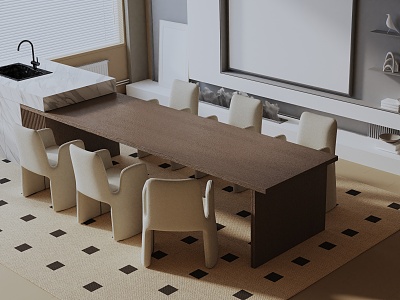 Modern dining table model