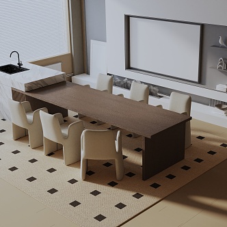 Modern dining table 3d model