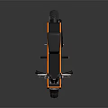 Modern Yellow And Black Mini Motorcycle With Rearview Mirrors And Black Seat