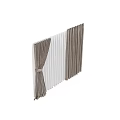 Beige Velvet Curtains With Pleated Design And Sheer White Panels For Window Decoration