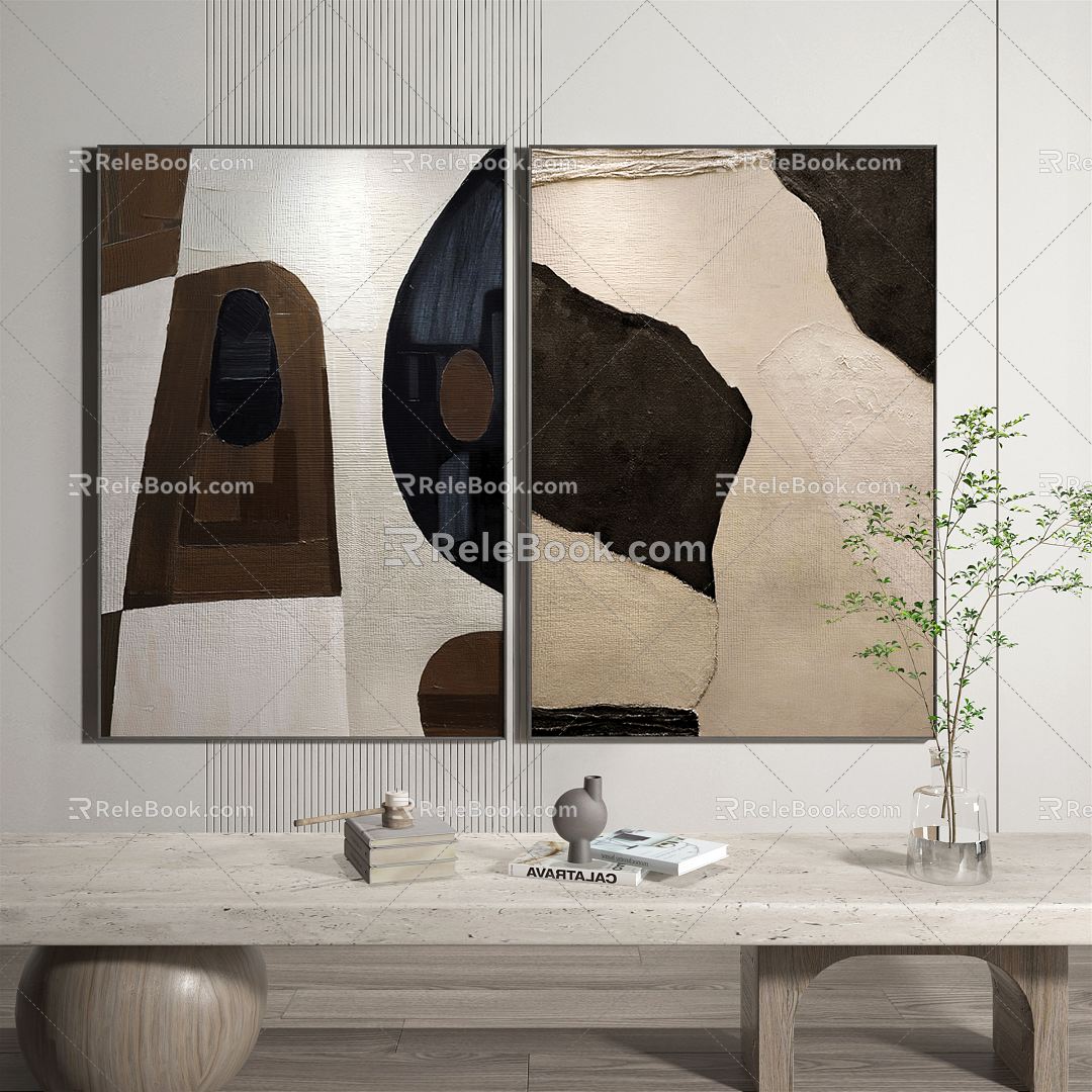 modern abstract painting abstract decorative painting 3d model