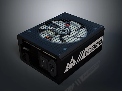 MODBO Computer Power Supply With Cooling Fan And High Performance Design 3d model