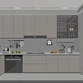 Modern Kitchen Interior Design With White Cabinets Countertop Appliances And Potted Plant
