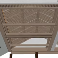 Wooden Grid Ceiling Design With Layered Lines And Modern Structure 3d model