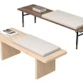 Bed End Stool Combination Bench Sofa Stool Shoe Changing Stool 3d model