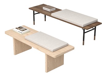 Bed End Stool Combination Bench Sofa Stool Shoe Changing Stool 3d model