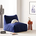 Nordic Klein Blue Lazy Sofa 3d model