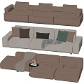 Modern double sofa multiplayer sofa corner sofa 3d model