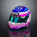 Professional Racing Helmet Design With CITI UNICREDIT BANK MAPFRE Logos And Blue Pink Accents