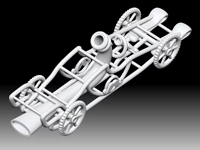 Mechanical Industrial Commercial Equipment Frame With Multiple Wheels And Tubular Structure 3d model