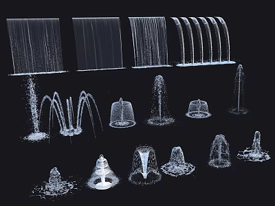 Garden Ornamental Water Fountains Featuring Various Spray Patterns And Decorative Designs 3d model