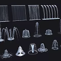 Garden Ornamental Water Fountains Featuring Various Spray Patterns And Decorative Designs