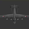 Space Exploration Themed Silver Gray Airplane Model With Four Engines And Wing Logos