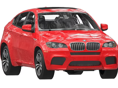 Red BMW Sports SUV With Stylish Exterior Design And Alloy Wheels 3d model