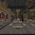 Spacious Hotpot Restaurant Interior With Wooden Tables Wicker Pendant Lights And Green Plants