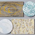 Square Rugs With Various Abstract Patterns And Colorful Designs For Home Decor