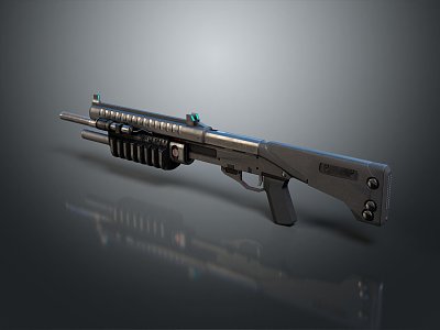 rifle sci-fi gun semi-automatic rifle combat rifle 3d model