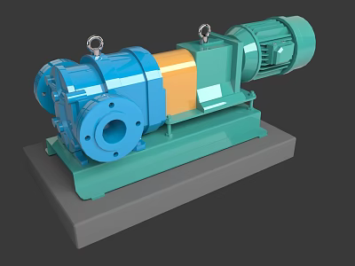 Heavy Duty Industrial Pump With Multicolor Body Motor Component And Stable Base For Mechanical Applications 3d model