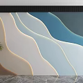 Curved background wall curved gradient background bed background modeling wall sofa background wall living room background wall 3d model