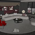 Modern sofa coffee table combination 3d model
