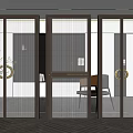 Modern Sliding Glass Doors With Metal Frame For Home Interior Partition