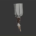 White Sleeve Hand Model Equipment With Brown Decorative Cuff And Realistic Fingers