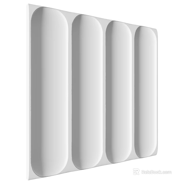 White Long Strip Building Components With Smooth Surface And Modern Design 3d model 