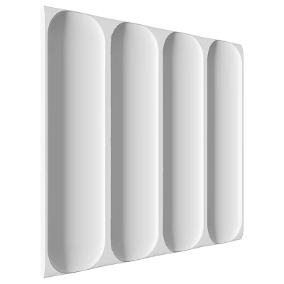White Long Strip Building Components With Smooth Surface And Modern Design 3d model