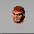 Cartoon Male Character Head With Red Hair Red Bandana Blue Eyes And Angry Expression