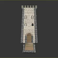 Architectural Model of Stone Arched Bridge with Twin Towers and Arched Structure
