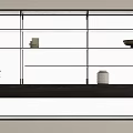 Modern Shelving Unit With Multiple Layers Holding Books Bowl Vase And Plant