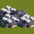 Modern Detached Villa With Red Brick Exterior White Roof Large Windows And Green Lawn