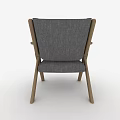 Modern Leisure Chair With Wooden Frame And Gray Fabric Cushion Design