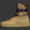 Yellow High Top Leather Shoes With Laces Ankle Strap And Yellow Rubber Sole