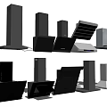 Kitchen Range Hoods In Various Styles And Modern Designs For Home Use 3d model