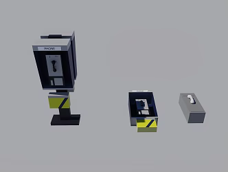 Modern Industrial Facilities Municipal Equipment Telephone Booth 3d model