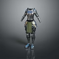 Character Armor Design With Metal Chest Plate Leg Guards And Boots