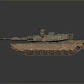 Detailed Military Tank 3D Model With Desert Brown Exterior Cannon And Armored Tracks