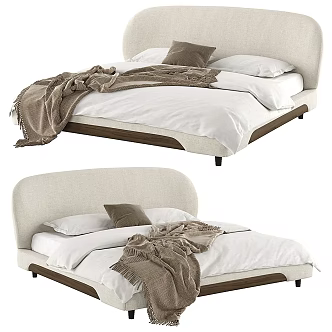 Modern fabric double bed 3d model
