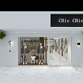 Chic Chic Modern Clothing Store With Window Display Mannequins And Green Plants