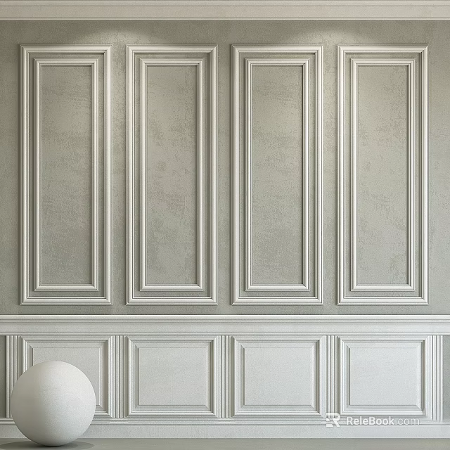 Modern Wall Decorative Panels With Elegant Frame Design And White Finish 3d model