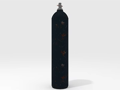 Commercial Black Gas Cylinder With Steel Valve Top As Essential Business Equipment 3d model