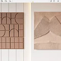 Modern Wall Decor With Geometric Patterns And Textured Beige Brown Designs 3d model