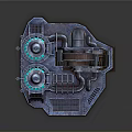 Industrial Equipment Featuring Tower Like Structures Pipes Gears And Metal Frame Base