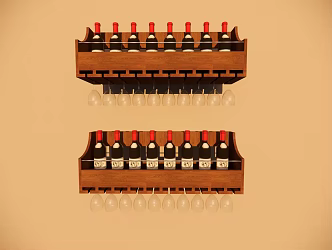 Wine Glass Wine Rack Red Wine 3d model